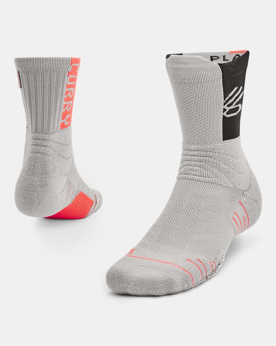 Chaussettes hautes Curry Playmaker unisexes, Gray, pdpMainDesktop image number 0